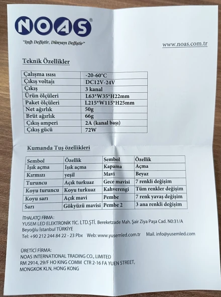 Noas 6A RGB Led Kumandası - 3