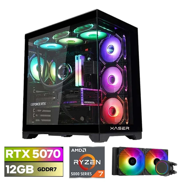 Xaser Lexus x540 Ryzen 7 5700X 32GB Ram 1TB M.2 NVMe SSD 12GB RTX5070 Sıvı Soğutmalı Oyuncu Bilgisayarı