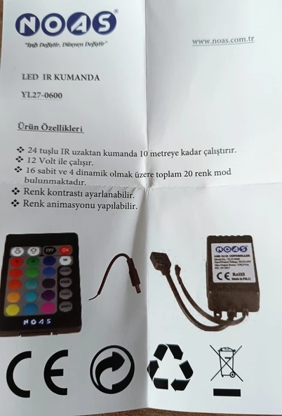 Noas 6A RGB Led Kumandası - 2