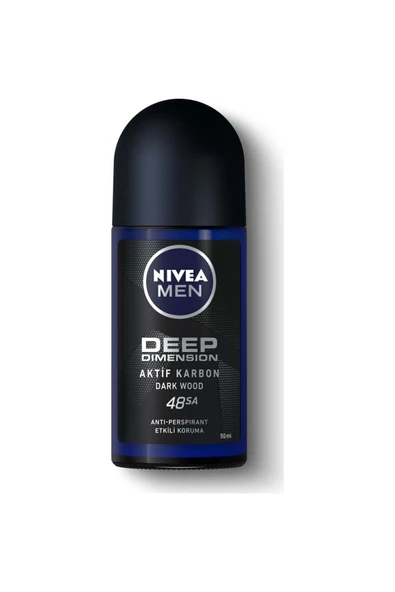 Nivea Deep Dimension Aktif Karbon 2 Adet 50 ml Erkek Roll-On