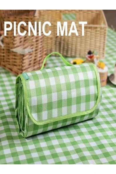 ribac Pinteres Piknik Örtüsü 200x150 cm Su Geçirmez Çift Katlı Kamp ve Plaj Örtüsü - 2