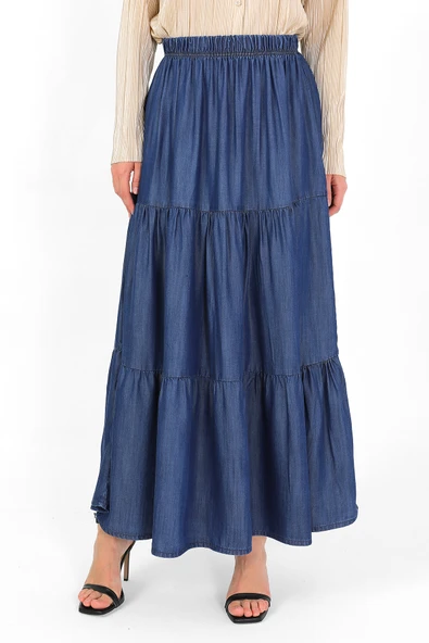 BELİ LASTİKLİ BÜZGÜLÜ ETEK - 9