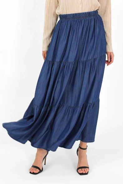 BELİ LASTİKLİ BÜZGÜLÜ ETEK - 10