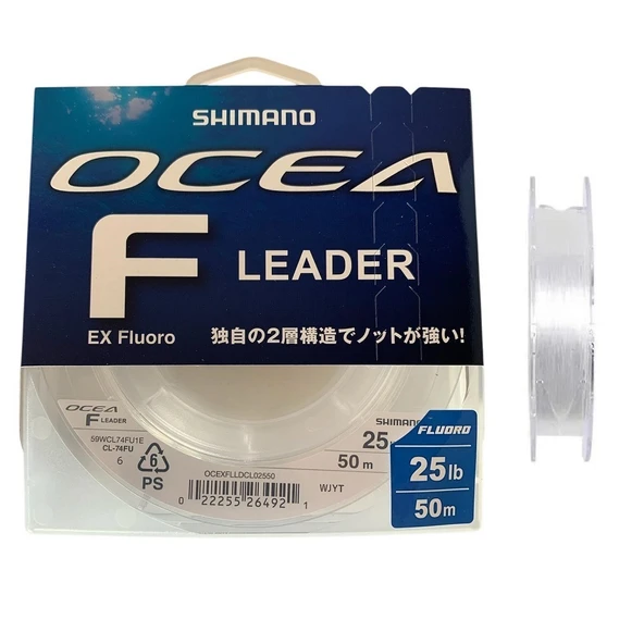 Shimano Ocea F Leader EX 50mt-25lb-0.406mm %100 Fluorocarbon Misina