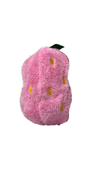 ribac Sevimli Çilek Tavşan Peluş Çantalı Hediyelik 50 cm Oyuncak - 5
