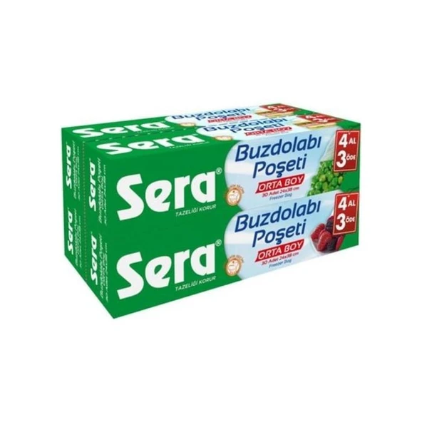 Sera 4 Al 3 Öde 4x20 Adet Orta Boy Buzdolabı Poşeti - 2
