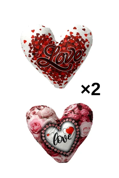 ribac 2'li LOVE Yazılı Dekoratif Yastık Seti Şık ve Yumuşak