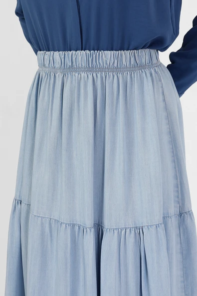 BELİ LASTİKLİ BÜZGÜLÜ ETEK - 7