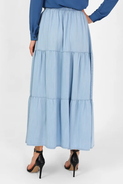 BELİ LASTİKLİ BÜZGÜLÜ ETEK - 5