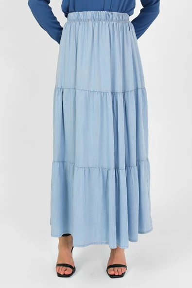 BELİ LASTİKLİ BÜZGÜLÜ ETEK - 3