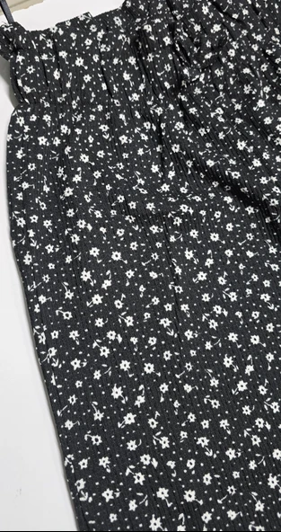 Çiçekli Kız Çocuk Bürümcük Pantolon - 2