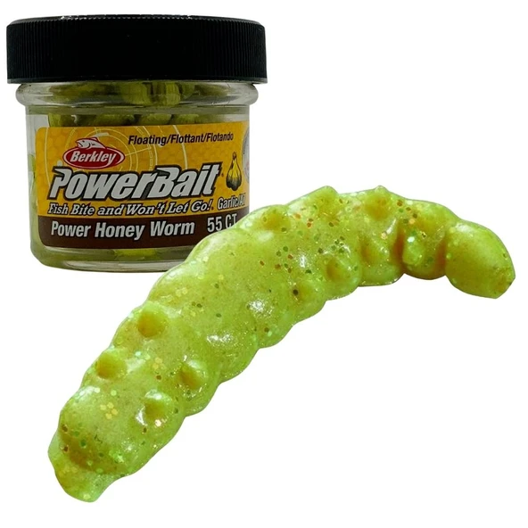 Berkley Powerbait Garlic Power Honey Worm Silikon Alabalık Yemi  White - 1