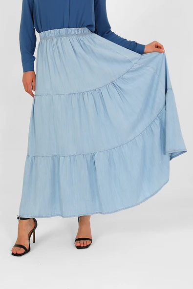 BELİ LASTİKLİ BÜZGÜLÜ ETEK - 4