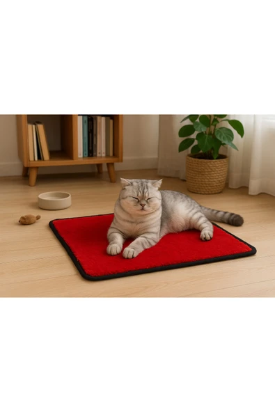 ribac Yumuşak Dokulu Peluş Kedi Halısı 40x40 cm Kulübe İçi Pofuduk Minder