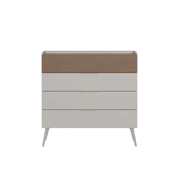 Milano 4 Çekmeceli Şifonyer - Vizon/Zebra 103x101x44 cm - 2
