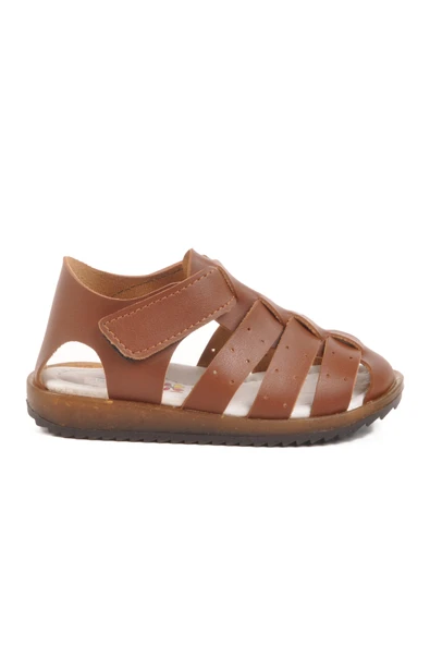 Ayakmod Taba Cırtlı Hafif Unisex Çocuk Sandalet 17370 B ürün görseli