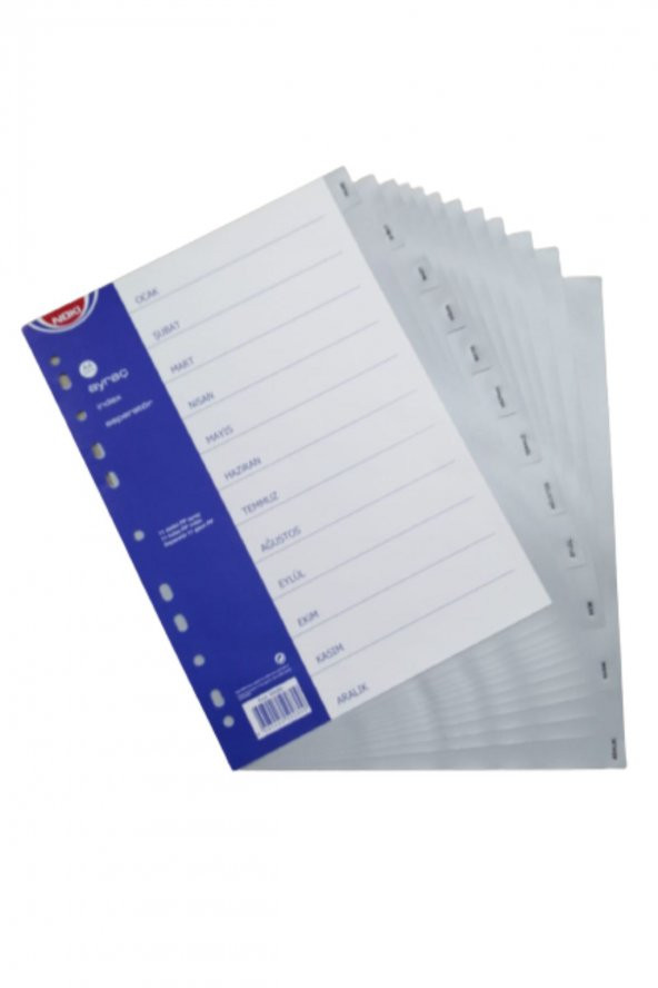 Plastik Seperatör Ocak Aralık 12 li Ayraç Aylar A4 1 Adet