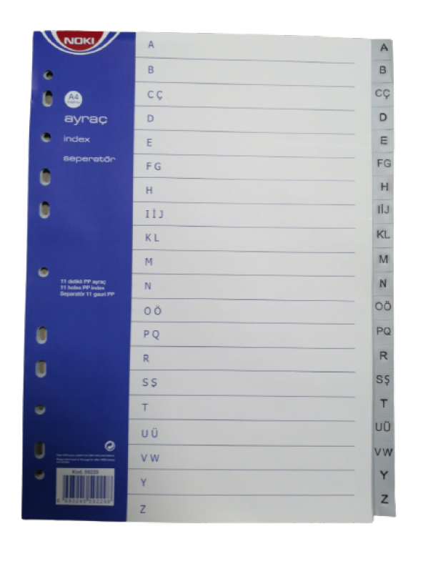 Plastik Seperatör A dan Z Alfabe Harf Ayraç  Aylar A4 1 Adet - 2