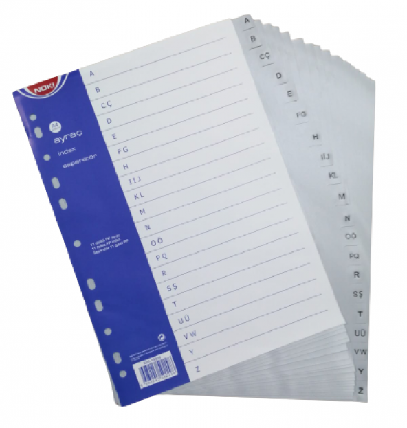 Plastik Seperatör A dan Z Alfabe Harf Ayraç Aylar A4 6 Adet