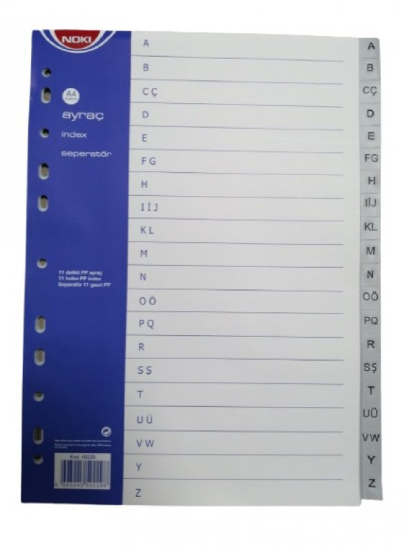 Plastik Seperatör A dan Z Alfabe Harf Ayraç Aylar A4 6 Adet - 2