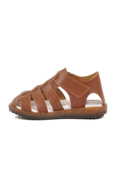 Ayakmod Taba Cırtlı Hafif Unisex Çocuk Sandalet 17370 B - Resim 2
