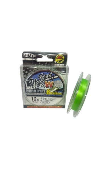 Gosen W8 Hard Type PE 8 Örgü Spin 0.5 İp Misina A.Yeşil 150mt