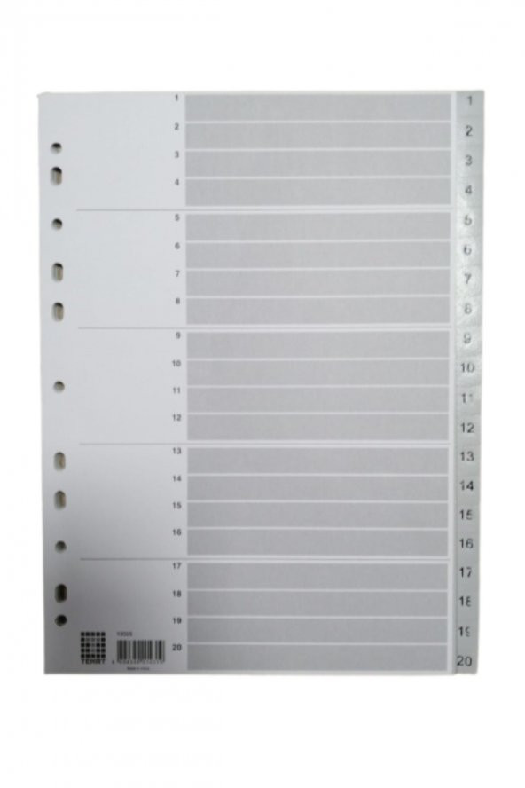 Plastik Seperatör 12 Rakam Ayraç A4 1 Adet - 2