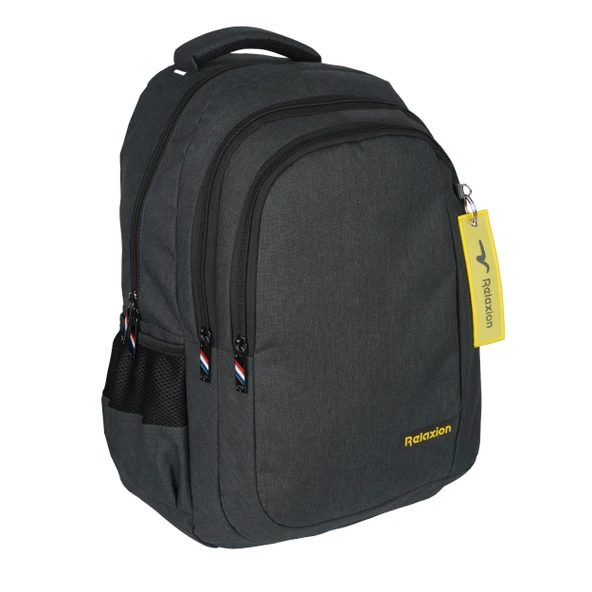 Relaxion Su Geçirmez Çok Gözlü Okul Sırt Çantası Siyah 5054