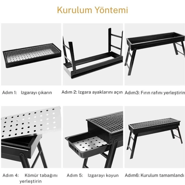Madfox Cookout Portatif Katlanır BBQ Mangal BLACK - 8