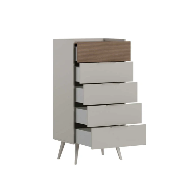Milano 5 Çekmeceli Şifonyer - Vizon/Zebra 60x121x44 cm - 4