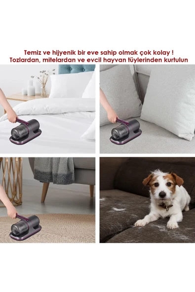 QASUL Şarjlı UV-C Işınlı 100W Akar Temizleme El Vakum Temizleme Toz Giderme - 4