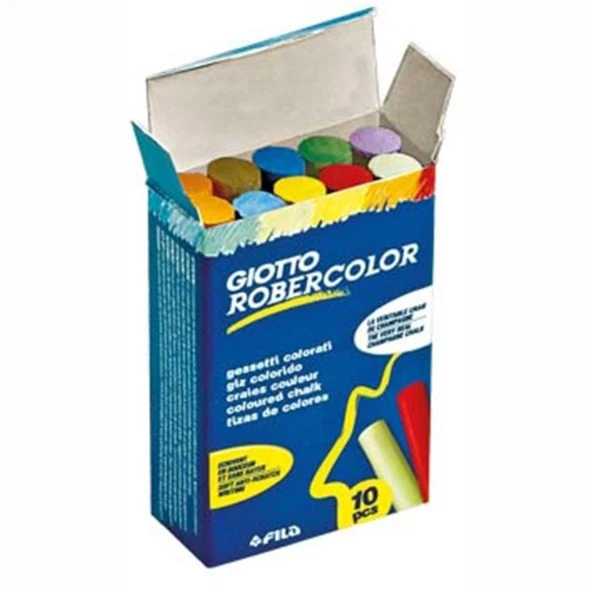 Robercolor Tebeşir Yuvarlak Tozsuz 10 LU Karışık Renk (10 paket) 5389 00