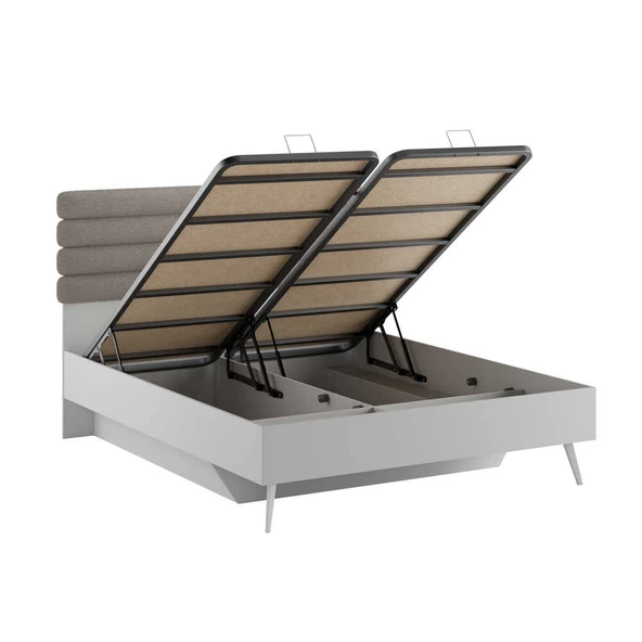 Milano Çift Kişilik Karyola - Vizon/Zebra 166x120x205 cm - 6