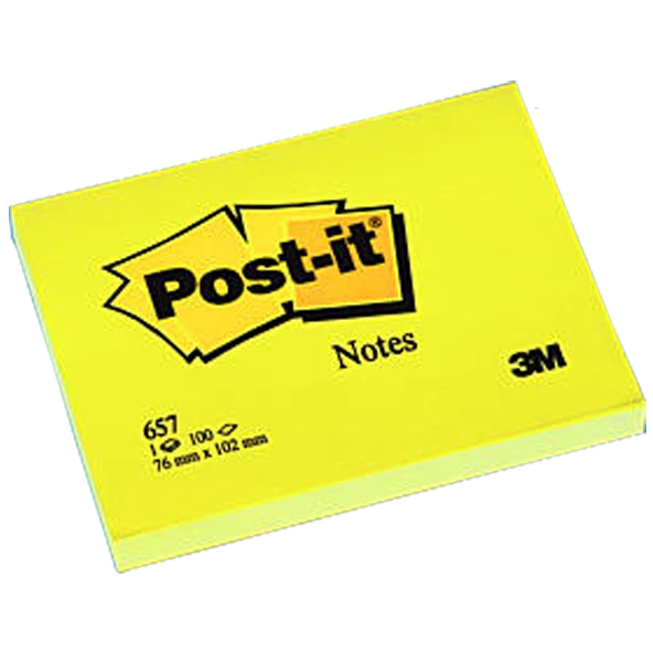 Post-it Yapışkanlı Not Kağıdı (12 li) 100 YP 76x102 Sarı 657