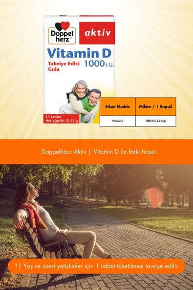 Doppelherz Vitamin D 1000 IU 45 Tablet - Resim 4