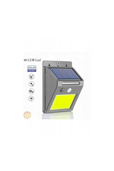 TAYVİN Cob Led Ampul Aplik Solar Led Tek Sensörlü 48 Led Bahçe Aydınlatma