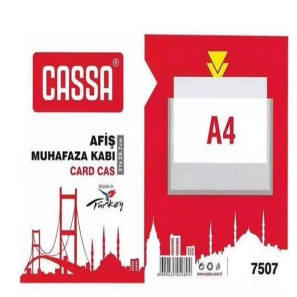 Cassa Tabela Poşeti (Afiş Muhafaza Kabı A4) 210x297 MM Şeffaf 7507 10 LU PAKET-10-LI-PKT