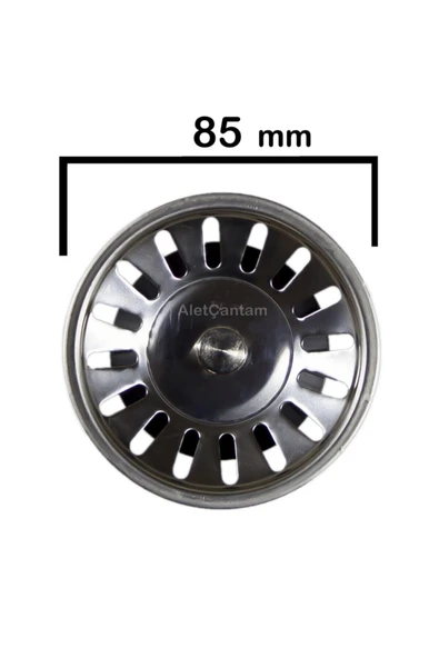 GÜÇLÜ Stoplu Çöpmak Büyük Lavabo Evye Gider Sifonu Paslanmaz Geniş Kafalı Süzgeç - 2