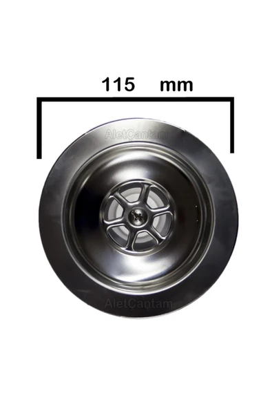 GÜÇLÜ Stoplu Çöpmak Büyük Lavabo Evye Gider Sifonu Paslanmaz Geniş Kafalı Süzgeç - 3