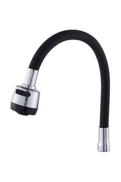 Marka Ticaret AVM 2 Yıl Lüx Oynar Başlıklı Spiral Renkli Kubar Lavabo Mutfak Esnek Musluk Siyah - 2