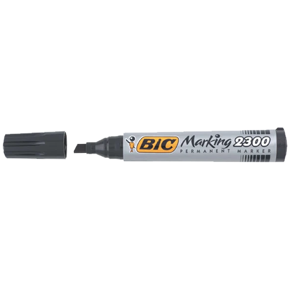 Bic Markör Permanent Kesik Uçlu Siyah 2300 09 (12 adet)