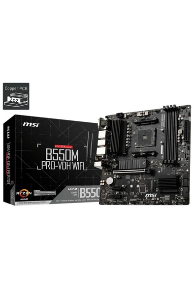MSI B550M PRO-VDH Wi-Fi AMD AM4 DDR4 Micro ATX Anakart Outlet