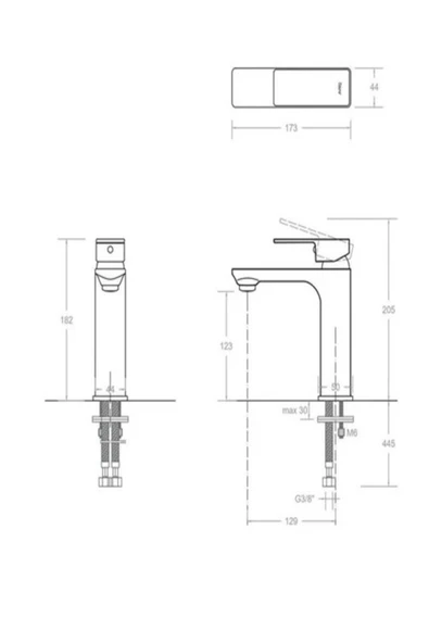 Kare Banyo Siera Mıx Lavabo Bataryası Yüksek Kalite 2 Yıl Garantili - Resim 5