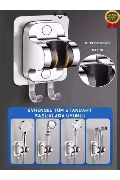 Umay Yapı Malzemeleri Masajlı Elcik + Yapışkanlı Mafsal + Örgülü Duş Hortumu Spiral 3'lü set - 3