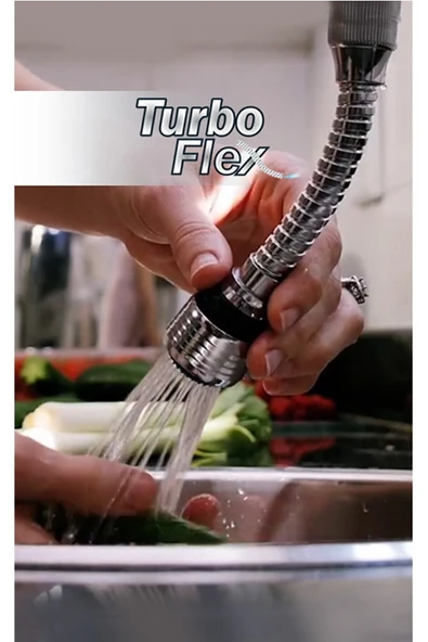 Tiger Turbo Flex Plastik Hortumlu Esnek Ayarlanabilir Musluk Başlığı 2 Aşamalı - 4