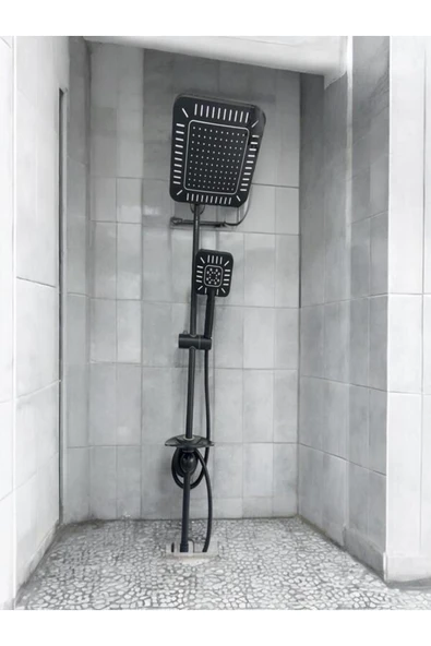 Umay Yapı Malzemeleri Siyah Labirent Desenli Yağmurlama Tepe Duş Sistemi – Modern Tasarım, Spa Keyfii - 2