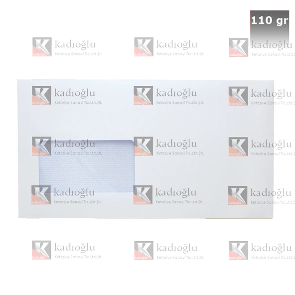 Asil Doğan Diplomat Zarf (500 lü) Extra Silikonlu Pencereli 10.5x24 110 GR Beyaz