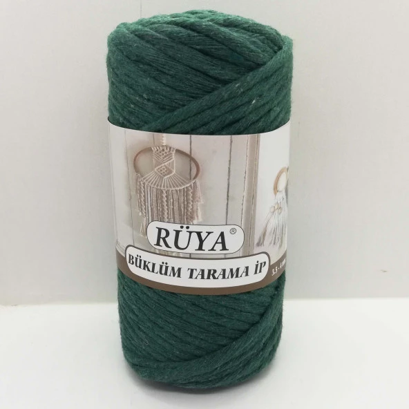 Büklüm Makrome Tarama İpi Zümrüt Yeşili ( 250 Gr )