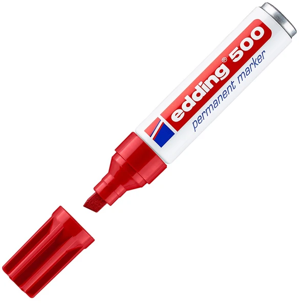 Edding Markör Permanent Kesik Uçlu 2-7 MM Kırmızı 500 ( 10 adet ) - 2