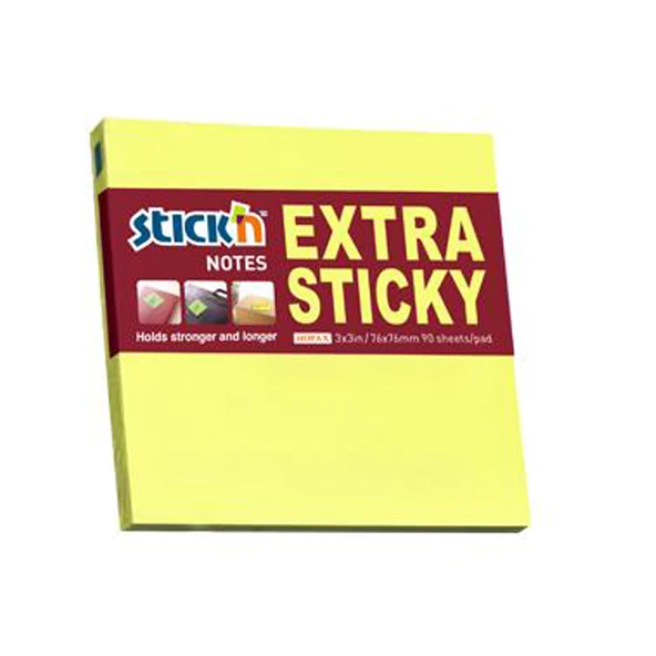 Hopax Stıckn Yapışkanlı Not Kağıdı( 12 adet) Extra 90 YP 76x76 Neon Sarı 21670 - 2